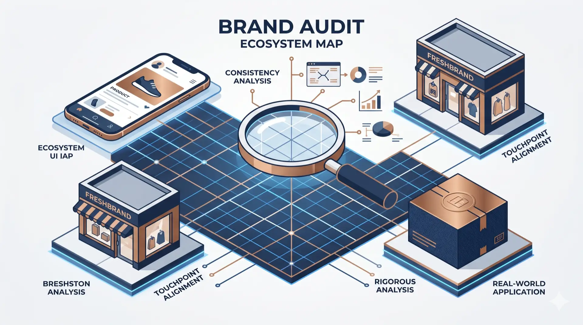 Hệ sinh thái điểm chạm thực tế trong quá trình Khảo sát và Chẩn đoán (Brand Audit).