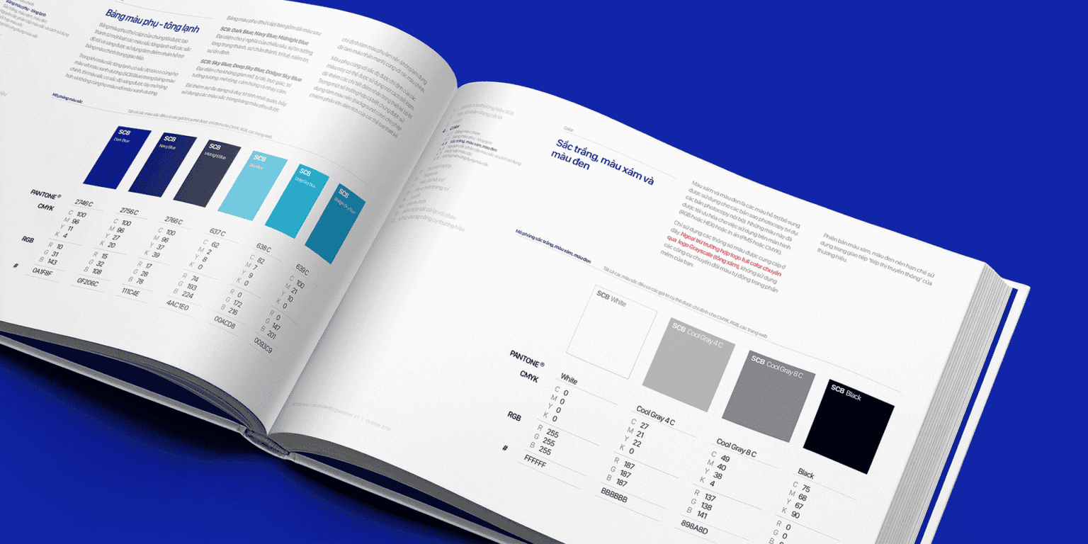 SCB Brand Guidelines, secondary color page