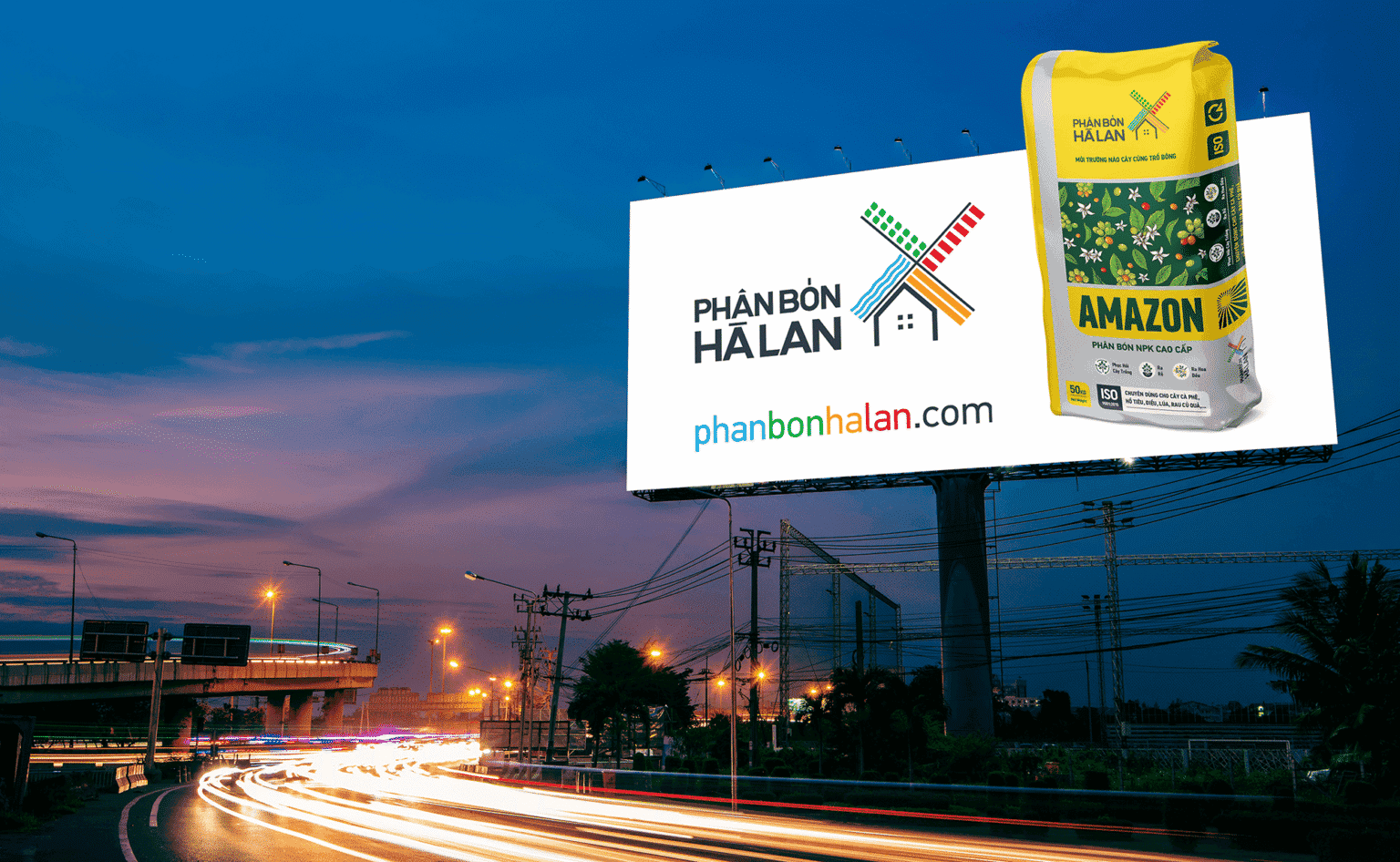 Biển quảng cáo Phân Bón Hà Lan bên đường cao tốc