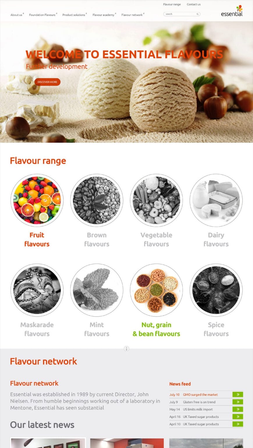 Essential Flavours website