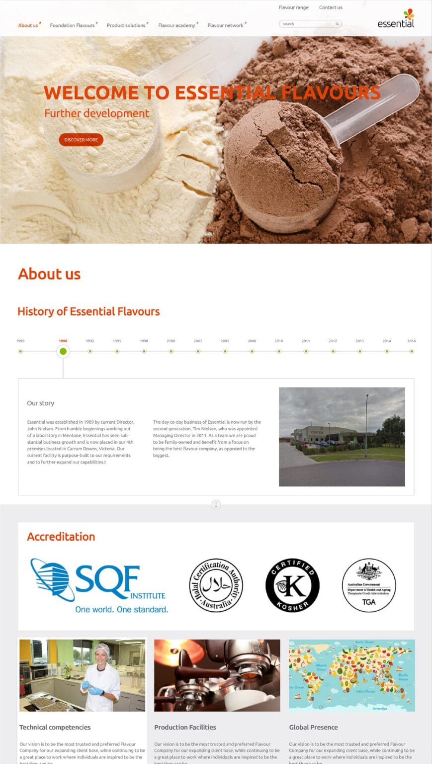 Essential Flavours website