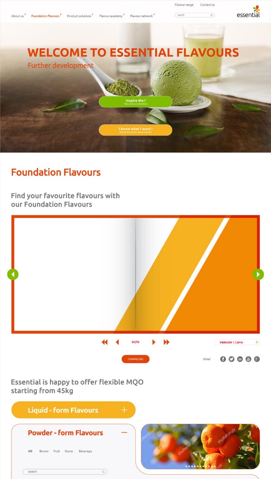 Essential Flavours website