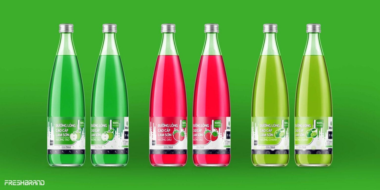 Lasuco liquid sugar, green and red flavors