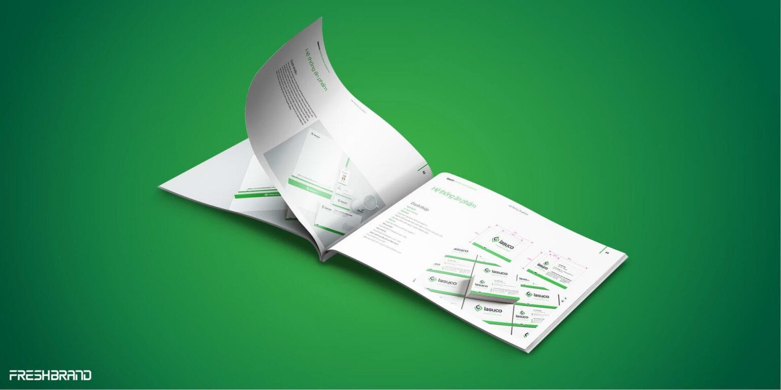 Lasuco Brand Guidelines, printed materials page