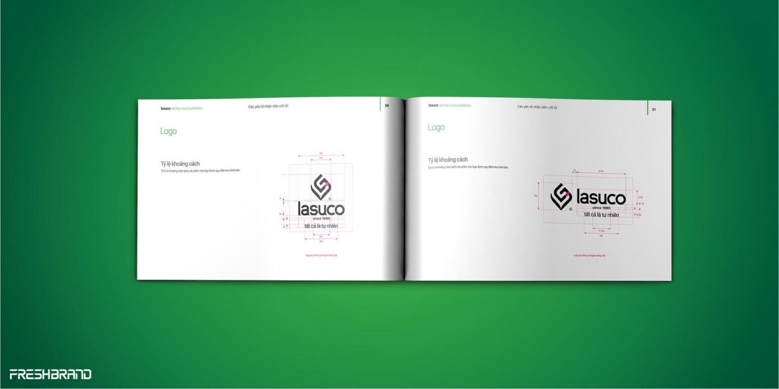 Lasuco Brand Guidelines, logo construction page