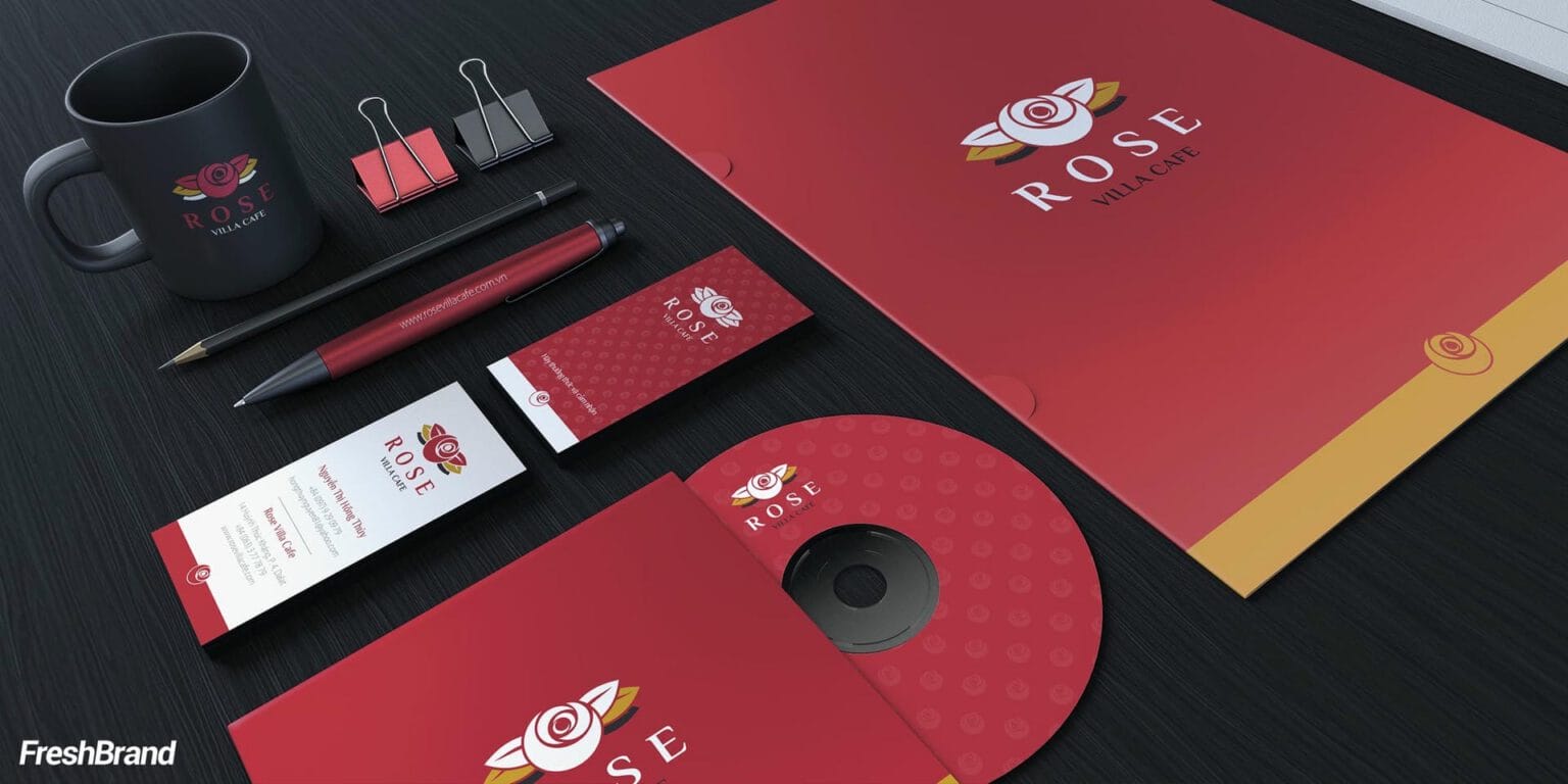 Rose Villa Cafe brand identity