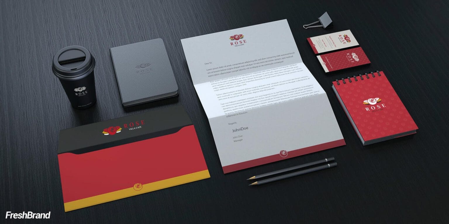 Rose Villa Cafe brand identity