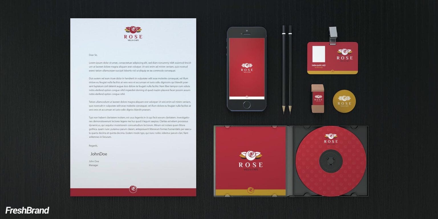 Rose Villa Cafe brand identity