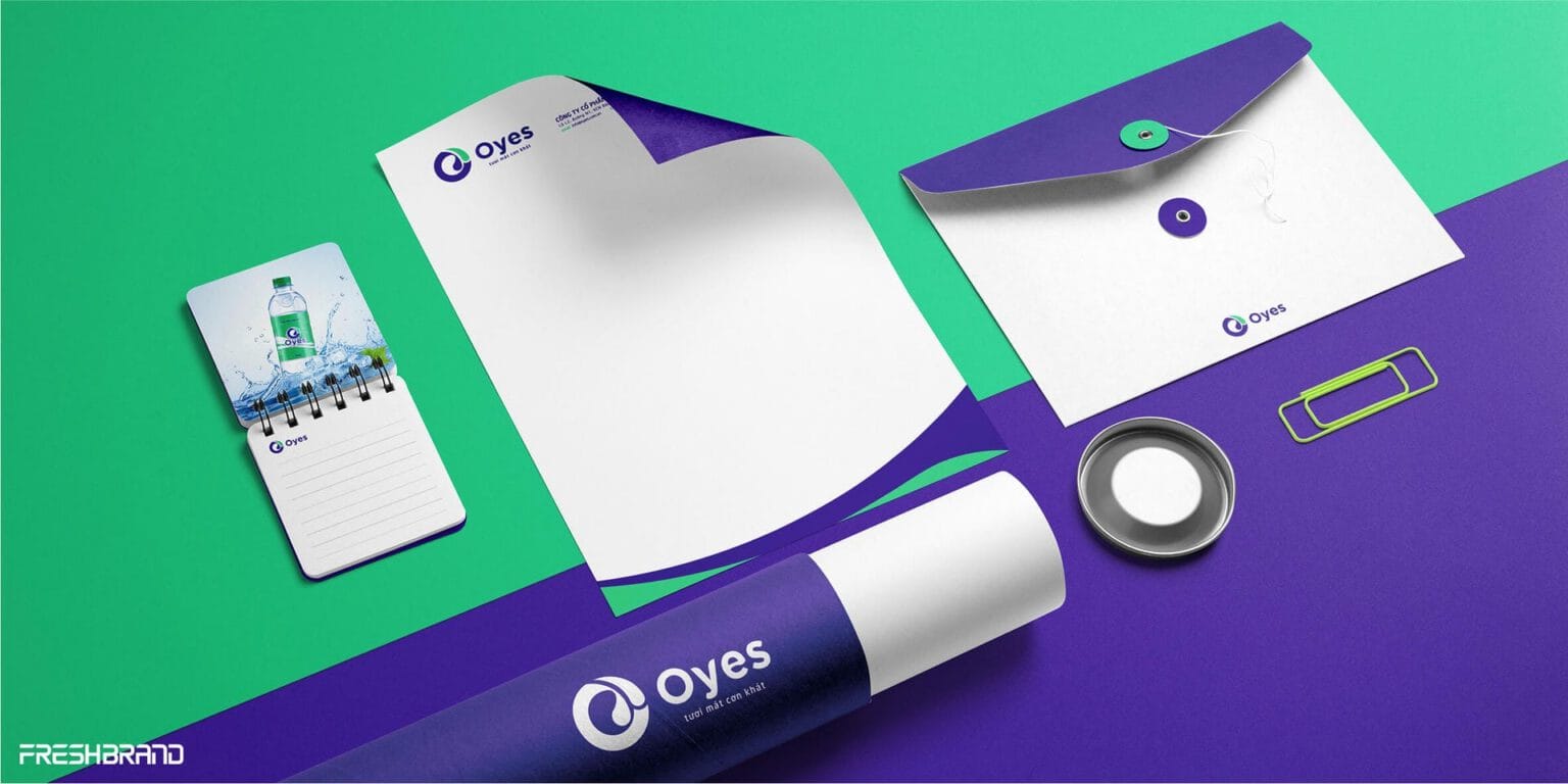 Oyes water brand identity