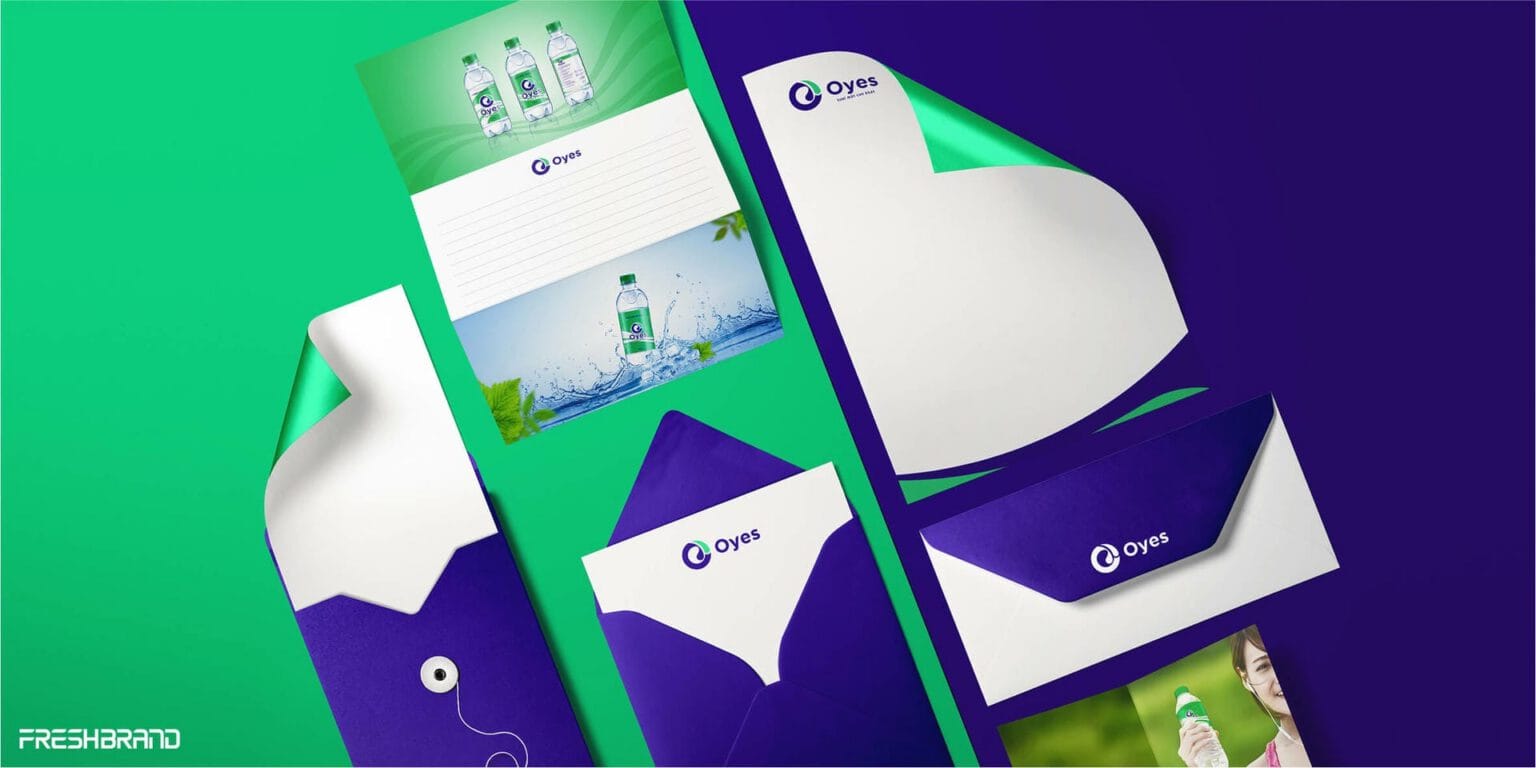 Oyes water brand identity