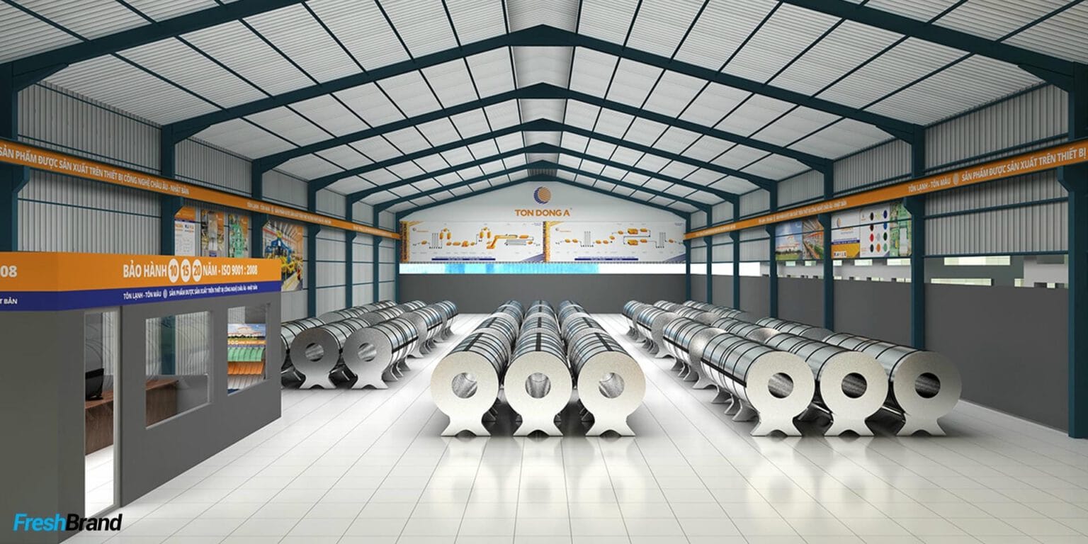 A Ton Dong A dealer’s steel coil display