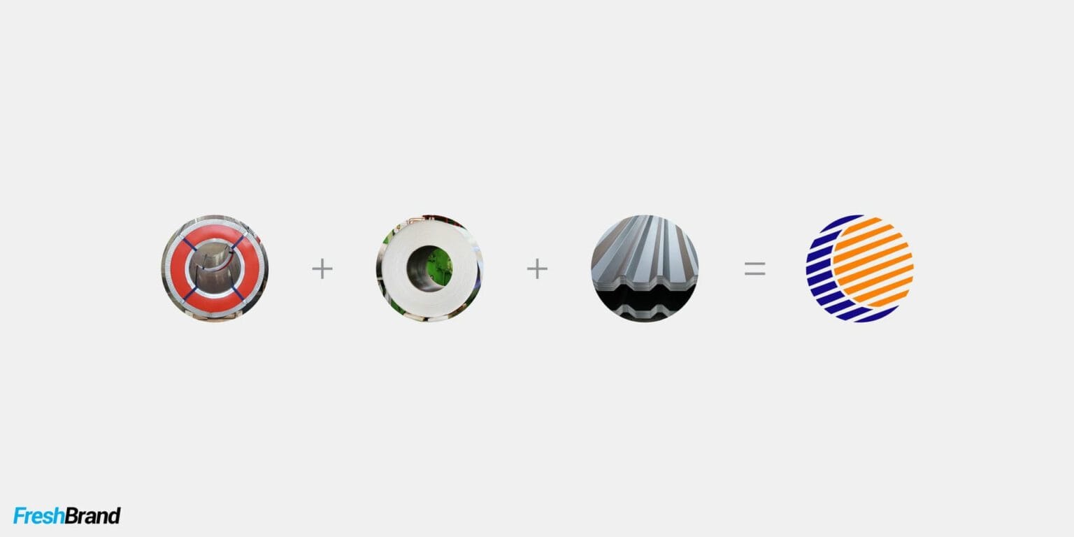 A steel coil, its core and the corrugated wave joined into the Ton Dong A symbol