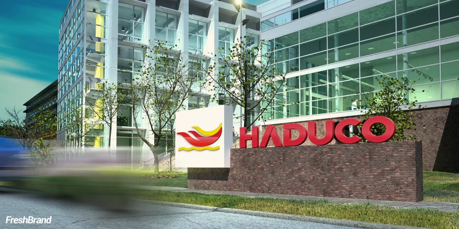 HADUCO sign in front of the building