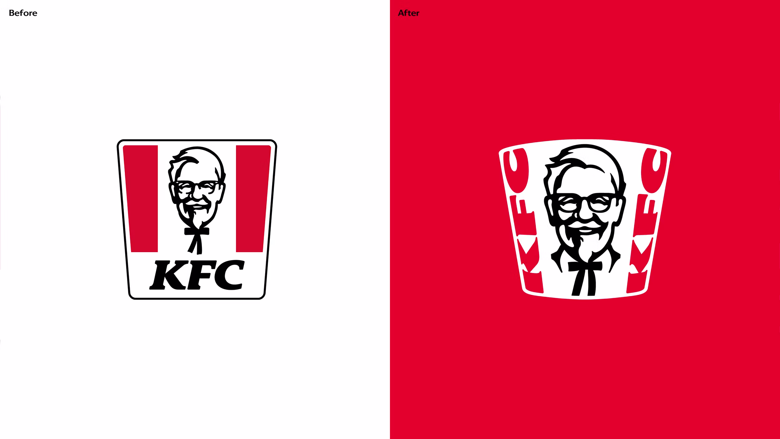 KFC rebrand before after