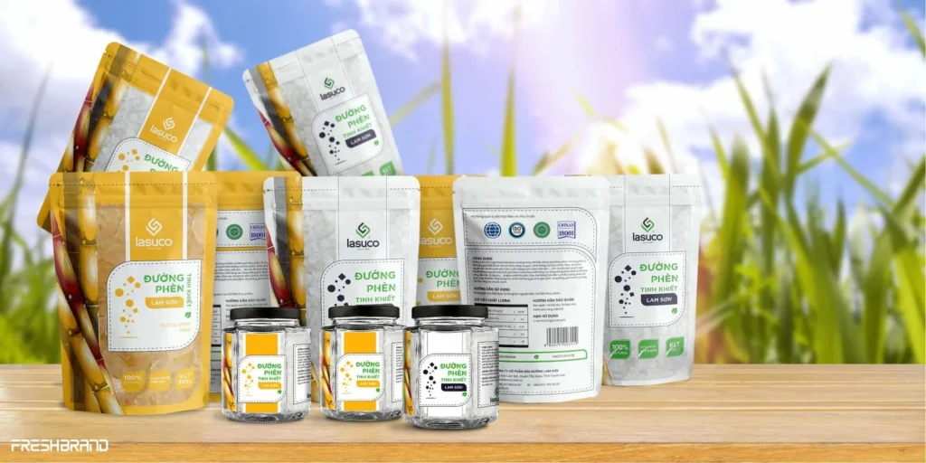 Thiết kế bao bì đường phèn Lasuco (Lam Sơn) Dòng sản phẩm tinh khiết