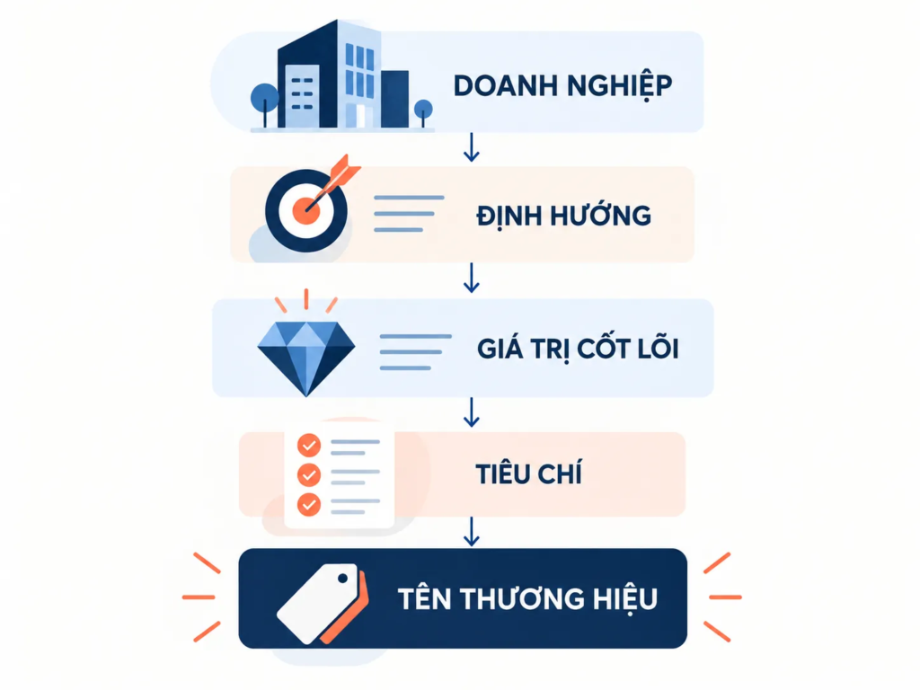 Sơ đồ mối quan hệ giữa chiến lược và tên thương hiệu