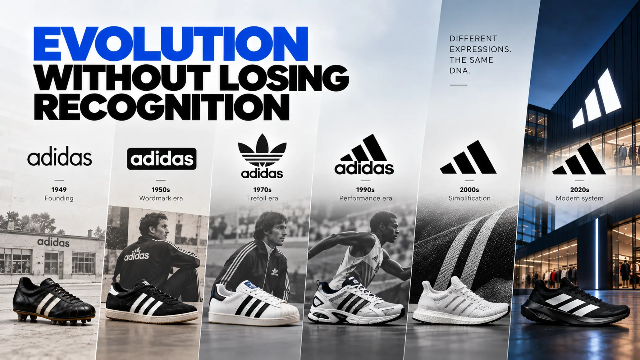 lich su logo adidas evolution 1