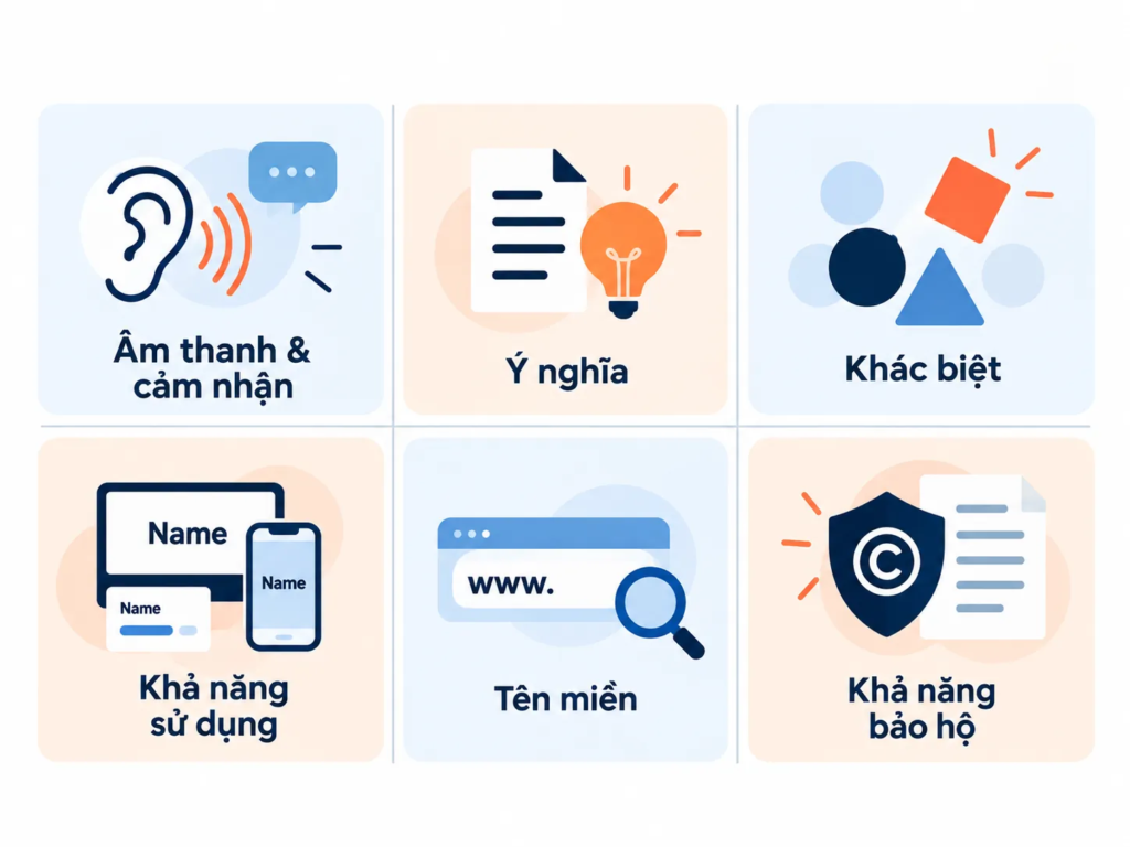 Ma trận các tiêu chí dùng để đánh giá tên thương hiệu