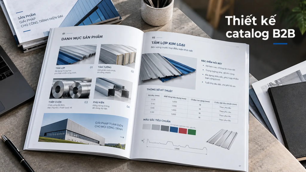 Sơ đồ ba lớp thông tin catalog gồm định hướng danh mục, đánh giá sản phẩm và hỗ trợ hành động.