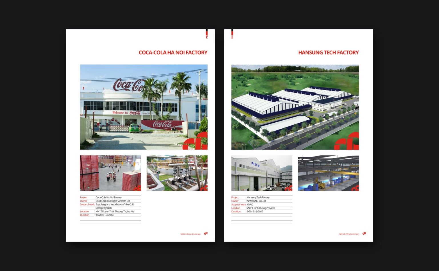 Hai trang dự án tiêu biểu trong hồ sơ năng lực Tinh Kỳ